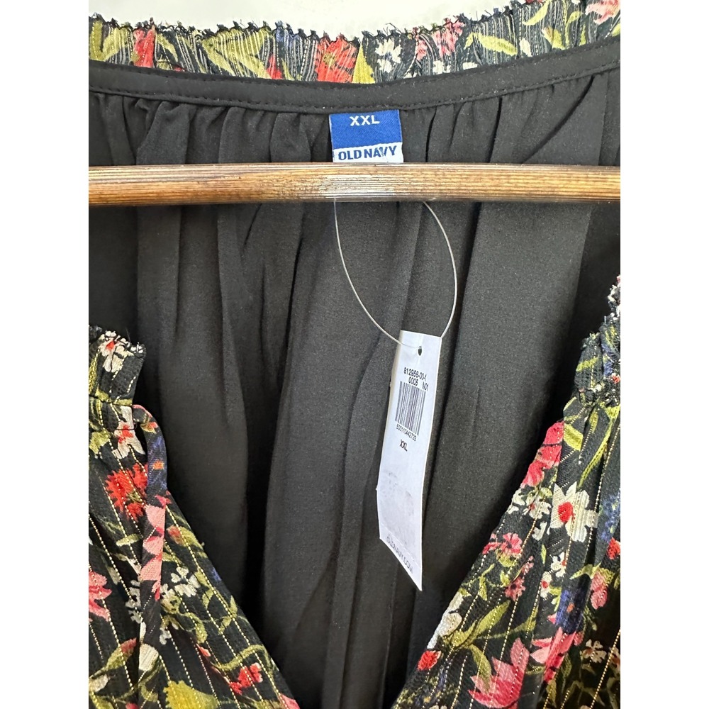 NEW Old Navy Waist-Defined Floral Shine Mini Dress Multi Shimmer Plus Size XXL - Picture 8 of 13